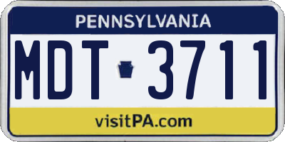 PA license plate MDT3711
