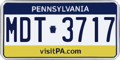 PA license plate MDT3717