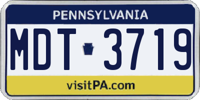 PA license plate MDT3719