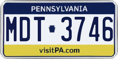 PA license plate MDT3746
