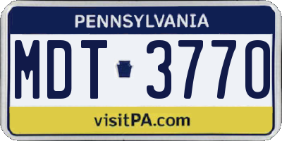 PA license plate MDT3770