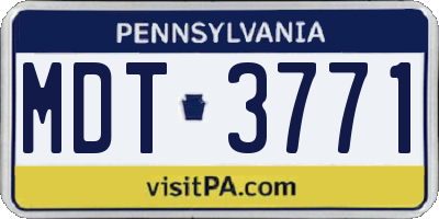 PA license plate MDT3771
