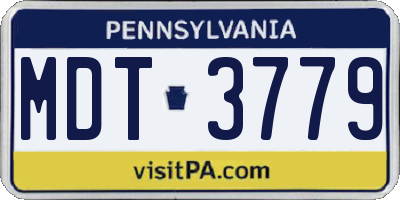 PA license plate MDT3779