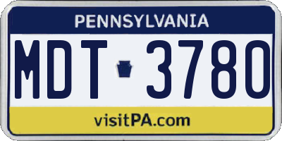PA license plate MDT3780