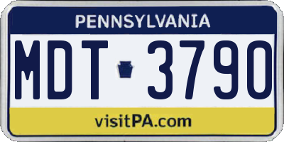 PA license plate MDT3790