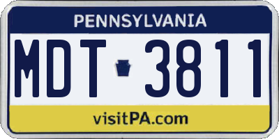 PA license plate MDT3811