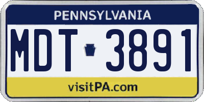 PA license plate MDT3891