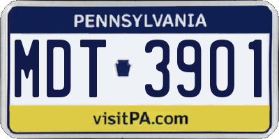 PA license plate MDT3901