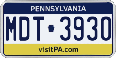 PA license plate MDT3930