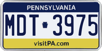 PA license plate MDT3975