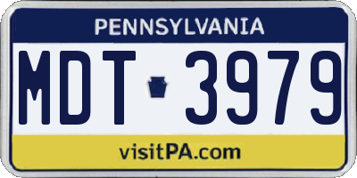 PA license plate MDT3979