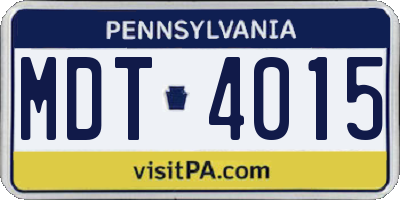PA license plate MDT4015