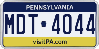 PA license plate MDT4044