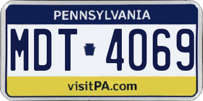 PA license plate MDT4069
