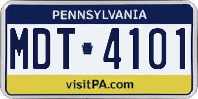 PA license plate MDT4101