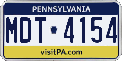 PA license plate MDT4154