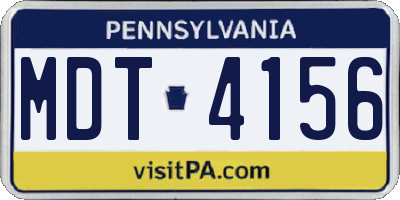 PA license plate MDT4156