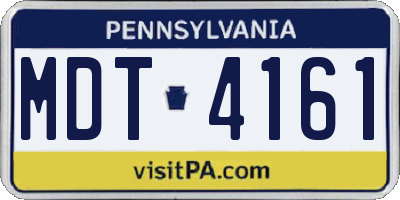 PA license plate MDT4161
