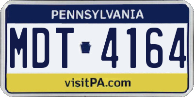 PA license plate MDT4164