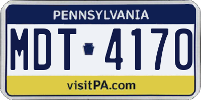 PA license plate MDT4170