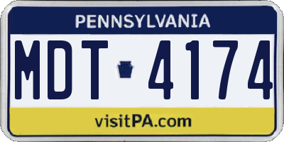 PA license plate MDT4174