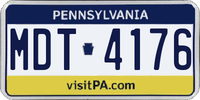 PA license plate MDT4176