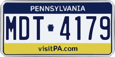 PA license plate MDT4179
