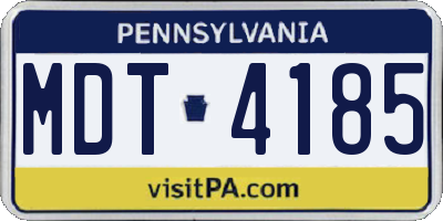 PA license plate MDT4185