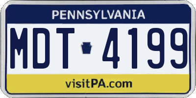 PA license plate MDT4199