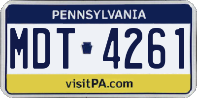 PA license plate MDT4261