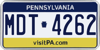 PA license plate MDT4262