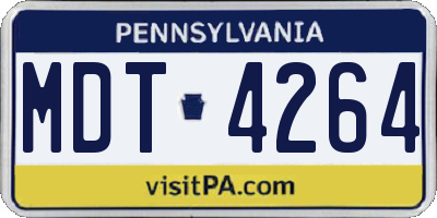 PA license plate MDT4264