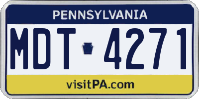 PA license plate MDT4271