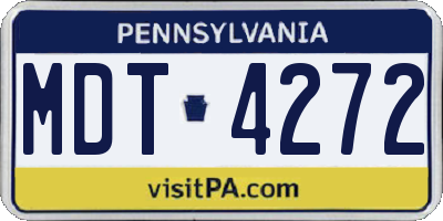 PA license plate MDT4272