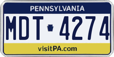 PA license plate MDT4274
