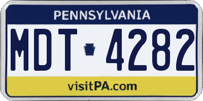 PA license plate MDT4282