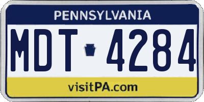 PA license plate MDT4284
