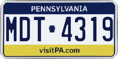 PA license plate MDT4319