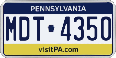 PA license plate MDT4350