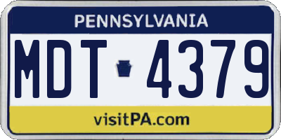 PA license plate MDT4379
