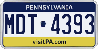 PA license plate MDT4393
