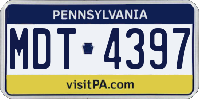 PA license plate MDT4397