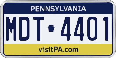 PA license plate MDT4401