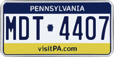 PA license plate MDT4407