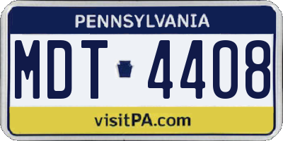 PA license plate MDT4408