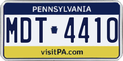 PA license plate MDT4410