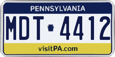 PA license plate MDT4412