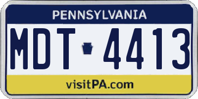 PA license plate MDT4413