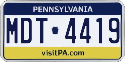 PA license plate MDT4419