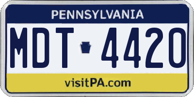 PA license plate MDT4420
